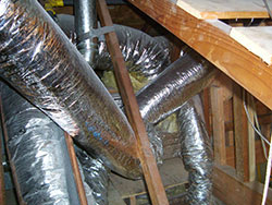 Messy duct installation restricting airflow, Corona, Norco, Anaheim, Yorba Linda, Irvine, Mission Viejo, Whittier duct testing