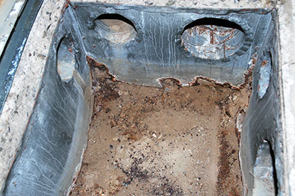 Underground or below grade air ducts can be repaired